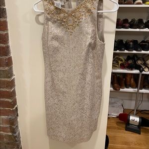 MAGGY London gold accent beaded dress